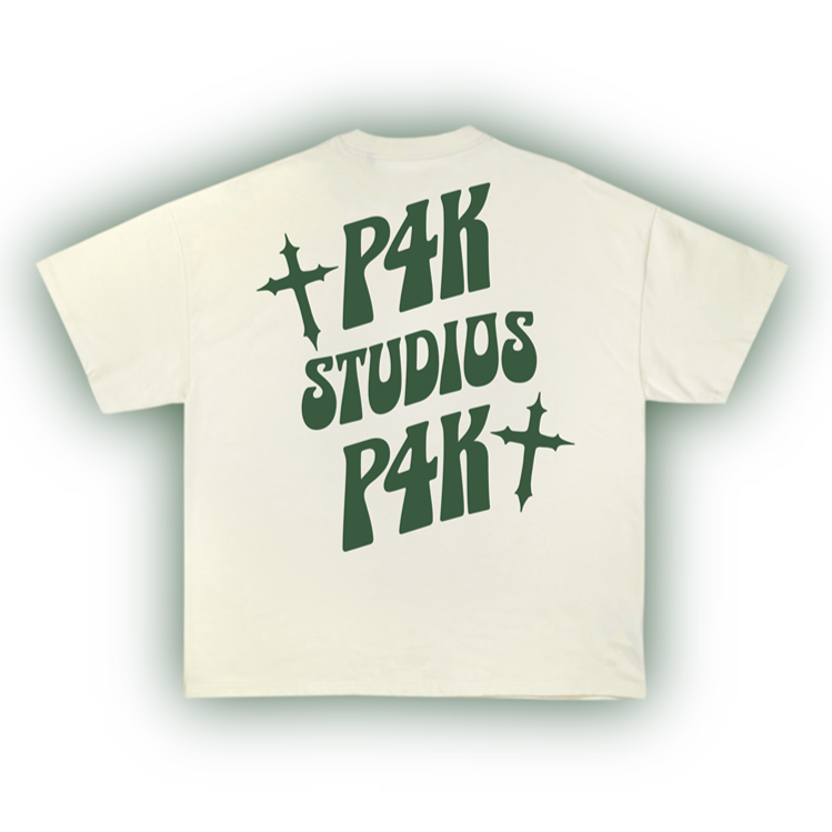 "CROSSES" by P4K Studios (Beige/Forest Green)
